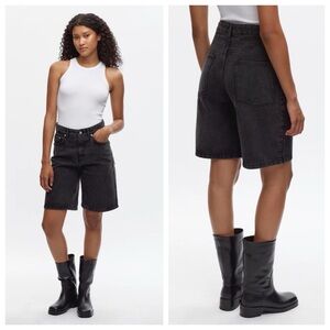 KOTN unisex relaxed fit denim shorts in washed black